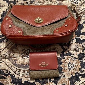 Coach purse and matching wallet
